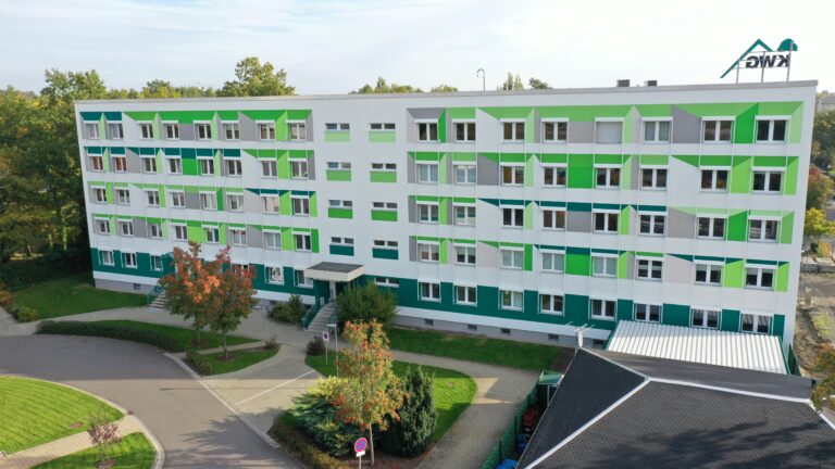 Ein Luftbild des KWG-Gebäudes
